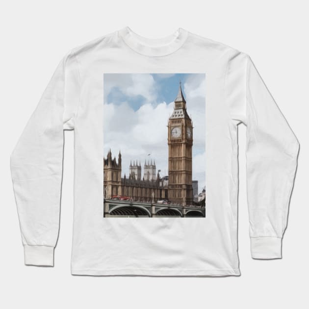 Big Ben Artwork Long Sleeve T-Shirt by NikkiBear67